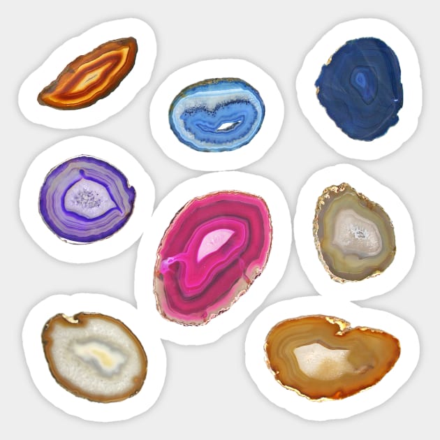 Agate Slices Sticker and Magnet Pack Sticker by dottielamb